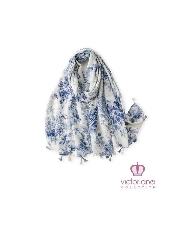 Bufanda Rosas Toile de Jouy - Imagen 1