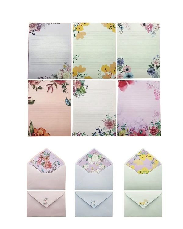 Papel Carta Floral, set x 6 motivos - Imagen 1