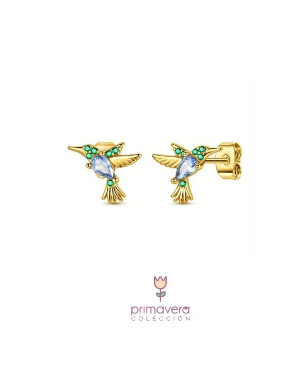 Arete Studs Colibrí Amazilia - Imagen 1