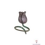 Anillo Tulipán Brillos Rosa