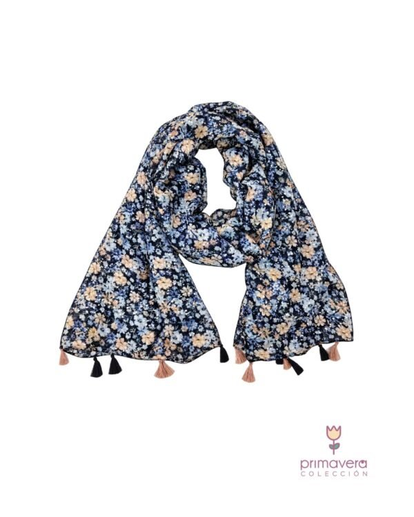Bufanda Floral Azul - Imagen 1